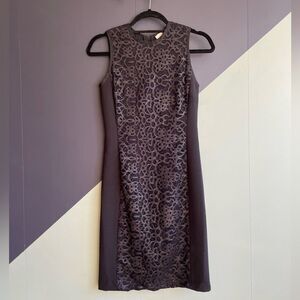 ALC Navy/Black Sheath Dress w/ Lace Overlay Paneling, Sz 2 EUC